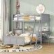 preview thumbnail 10 of 34, Pine Wood Bunk Bed with Desk and Drawers, Movable Lower Bed, Full-Length Guardrail Twin over Full - Gray