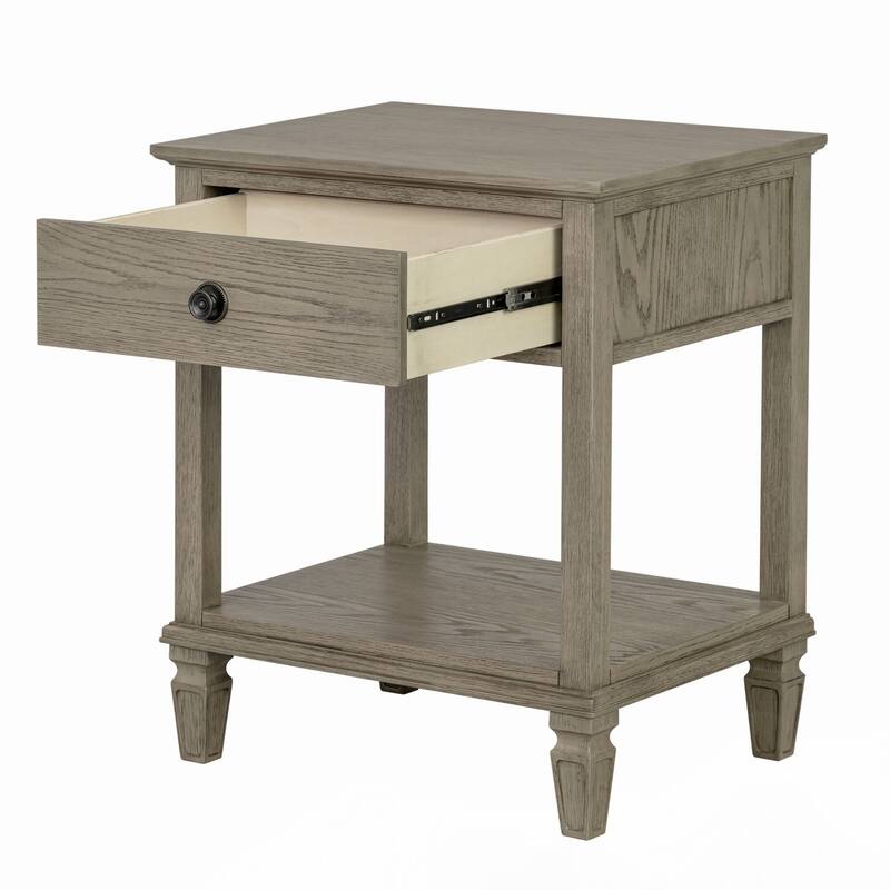 Victoria Bedside Table Reclaimed Grey
