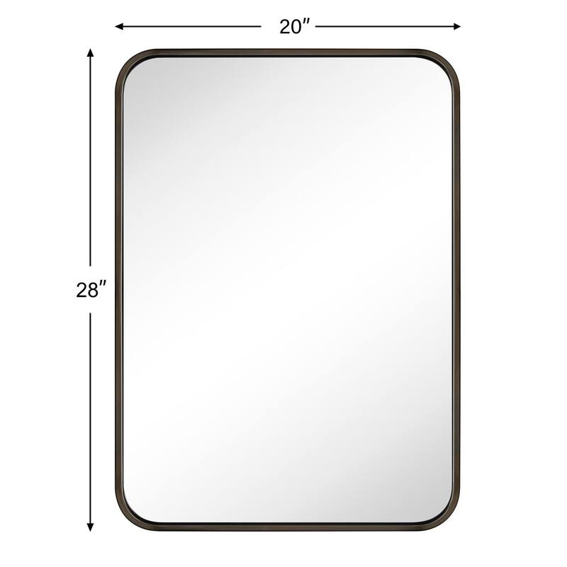 Rounded Rectangle Bathroom Vanity Mirror, Vertically/Horizontal Hanging