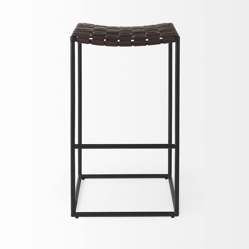 Modern Space-Saving Bar Chair Backless Design with Metal Legs and Footrest for Kitchen Dining