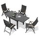preview thumbnail 21 of 19, 5/7/11PC Outdoor Aluminum Expandable Rectangle Patio Dining Table with Folding Chairs