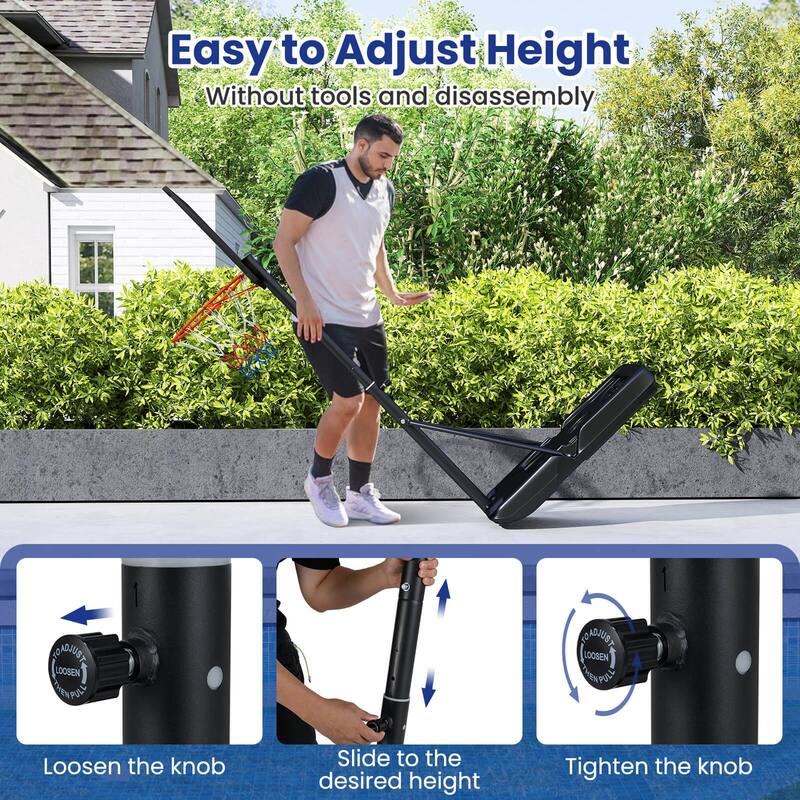 Goplus 3.3-10 FT Portable Basketball Hoop Outdoor with Shatterproof - See Details