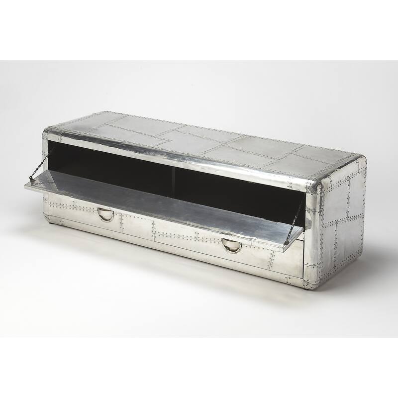 Butler Midway Metallic Wood Aviator Entertainment Console