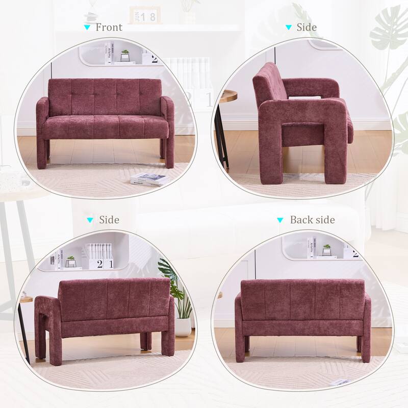 Nordic Modern Double Armchair Compact Upholstered Sofa Leisure Sofa Comfortable Seating with Dual Armrests Can be paired