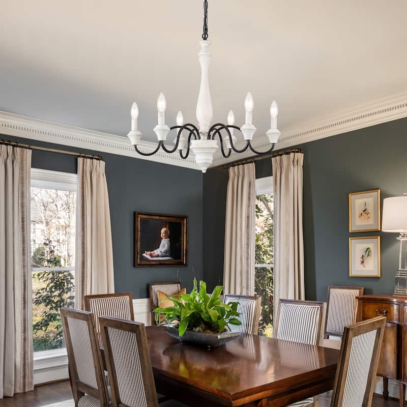 6-Light Farmhouse Branches Chandelier for Bedroom Study Dining Room