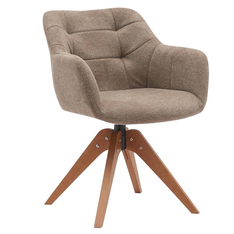 Suede Swivel Armchair Office Accent Arm Chair - Deep Coffee
