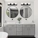 preview thumbnail 8 of 14, Design House 28-Inch Kenna Modern Metal Round Decorative Wall Accent Mirror Black - Single