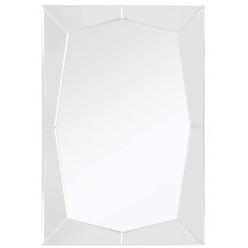 HomeRoots 36" Mirrored Rectangle Accent Mirror Wall Mounted With Glass Frame - 24