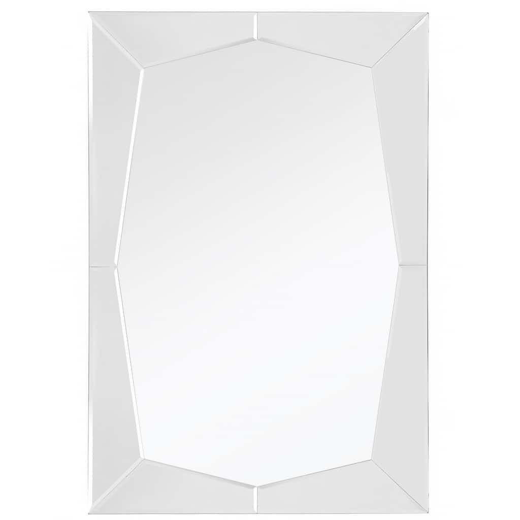 HomeRoots 36" Mirrored Rectangle Accent Mirror Wall Mounted With Glass Frame - 24