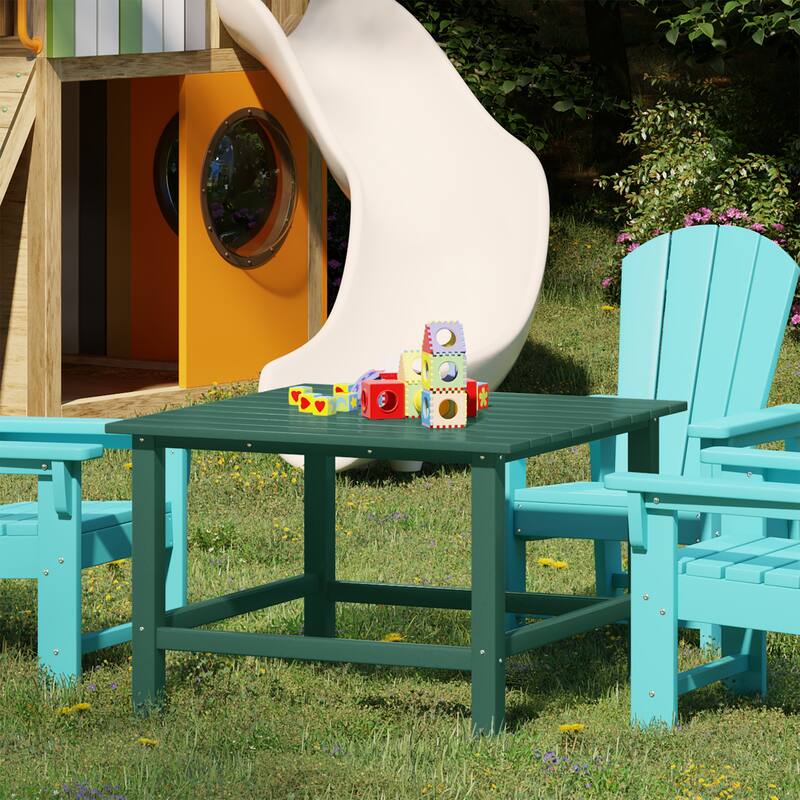 Polytrends Laguna Kids Outdoor 31" Square Poly Dining Table
