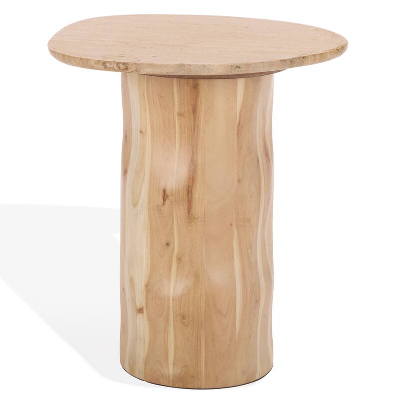 SAFAVIEH Couture Jennamira Travertine Accent Table - 18"W x 17"D x 21"H