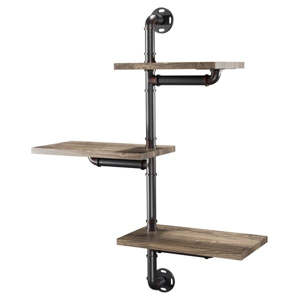 Industrial 3 tier shop floating shelf