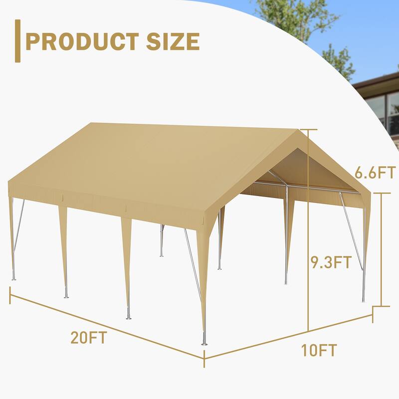 Heavy Duty Car Canopy, Outdoor Waterproof, Portable Garage UV Resistant