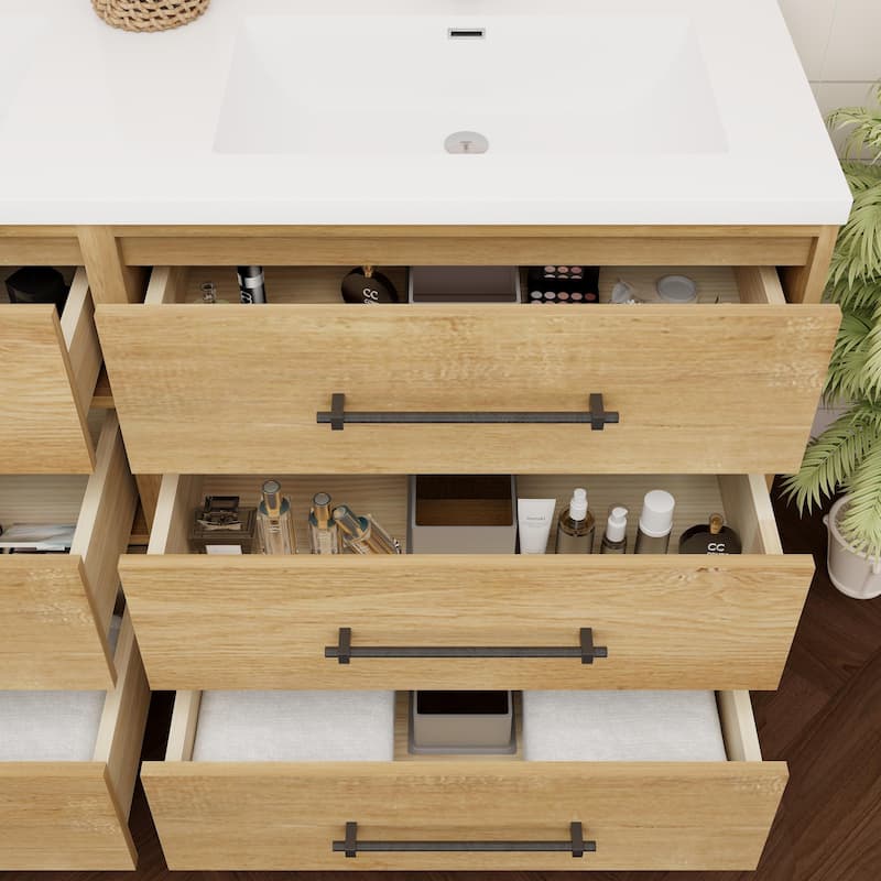 Victoria 60'' Free-standing Vanity with Double Reinforced Acrylic Sink - 59.5