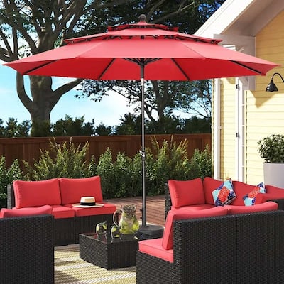 Zenova 10FT 3-tier Tilting Patio Umbrella 120'' Market Umbrella