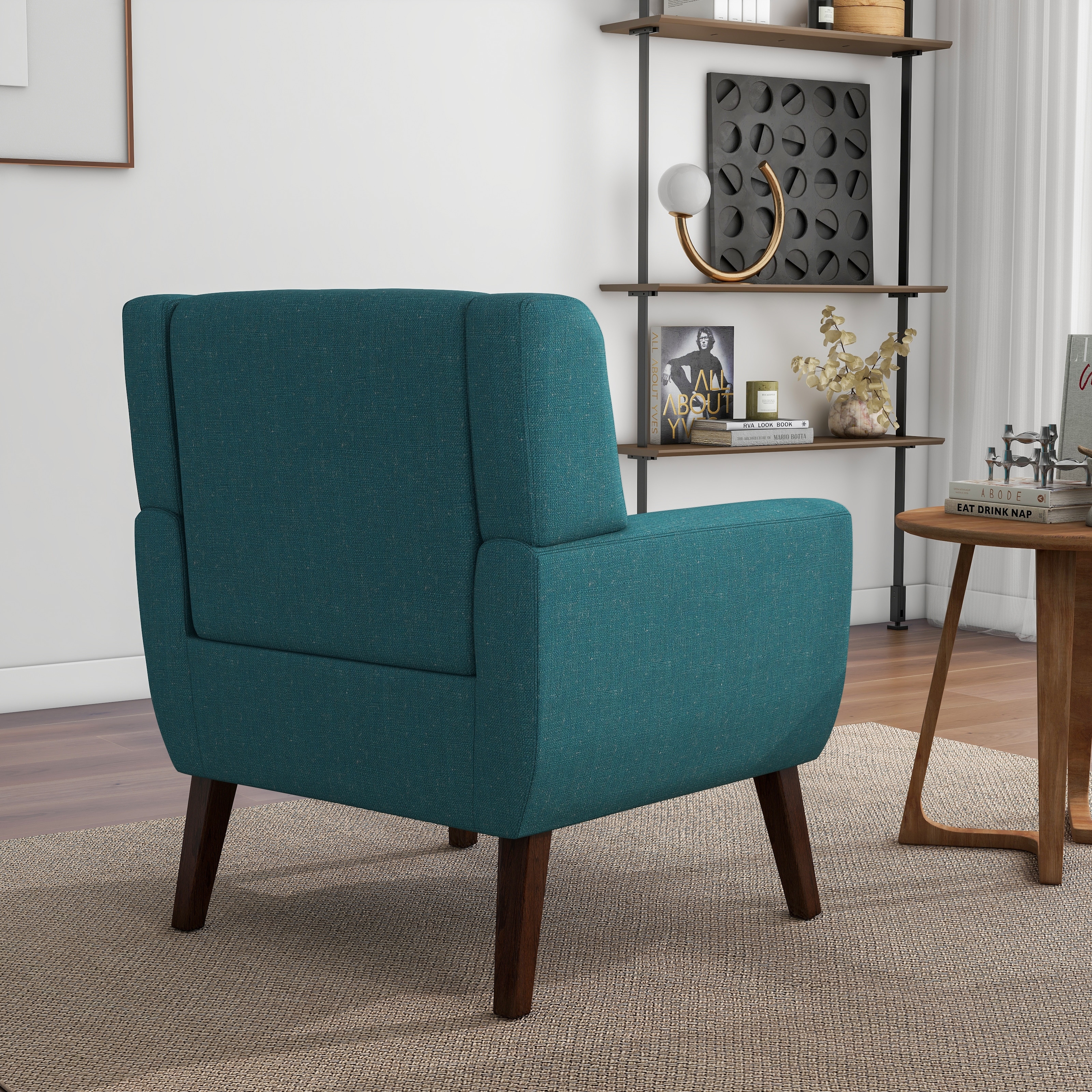 Modern Cotton Linen Upholstered Accent Chair for Living Room-image