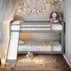 preview thumbnail 2 of 13, Low Bunk Beds with Ladder,Twin over Twin Bunk Bed with Convertible Slide and Ladder