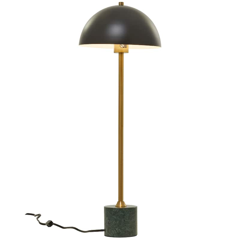 Metal Umbrella Style Table Lamp with Marble Base - 10"W x 10"L x 28"H