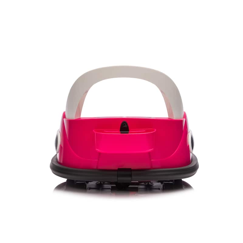 12V Kids Ride-On Bumper Car for Ages 1.5-5, Remote Control with Bluetooth & 360° Spin, Safety Belt - Pink