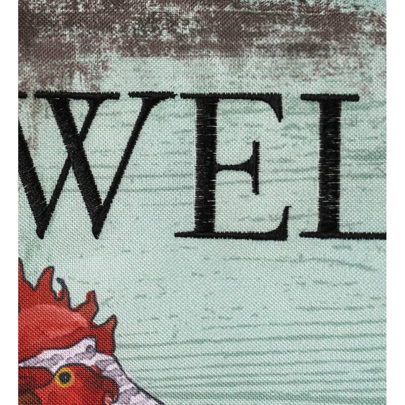 12.5 in. x 18 in. Welcome Rooster Garden Linen Flag