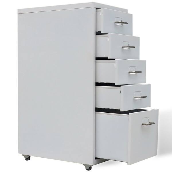 Shop Vidaxl File Cabinet With 5 Drawers Gray 27 Steel Free