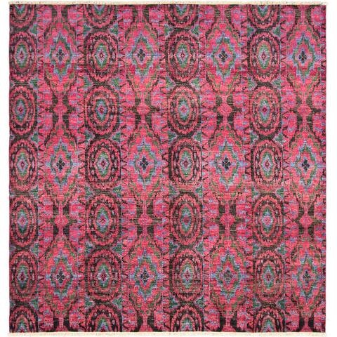 ECARPETGALLERY Hand-knotted Shalimar Burgundy, Dark Pink Wool Rug - 11'6 x 11'9