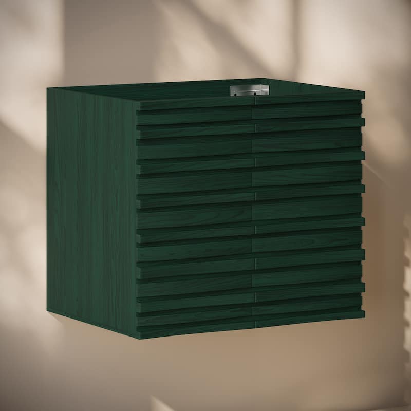 Cascade 24" Wall-Mounted Bathroom Vanity Cabinet Without Top In Green Oak - 24