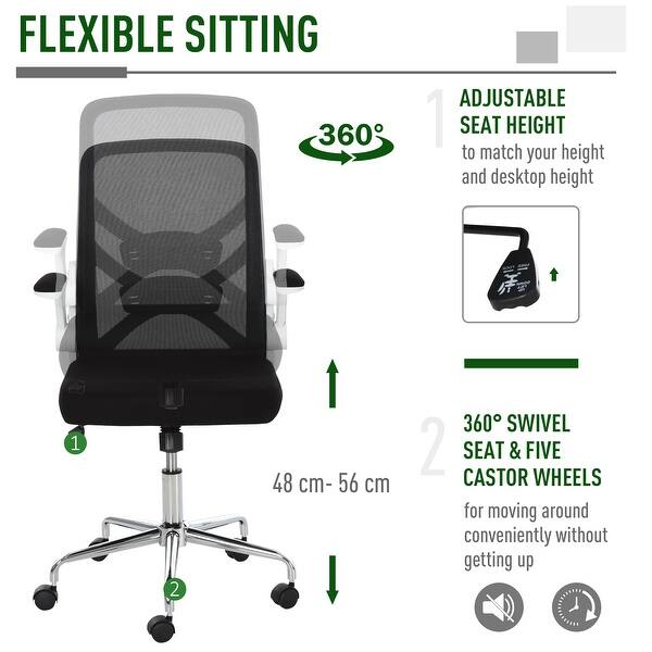 Vinsetto High Back Executive Mesh Office Chair With Folding Backrest Ergonomic Design Easy Adjustable Height Black On Sale Overstock 32166303
