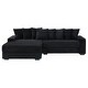 preview thumbnail 2 of 11, 111.4'' Modern L-Shaped Corduroy Sectional Sofa with 8 exquisite throw pillows and Ergonomic Armrests for Living Room