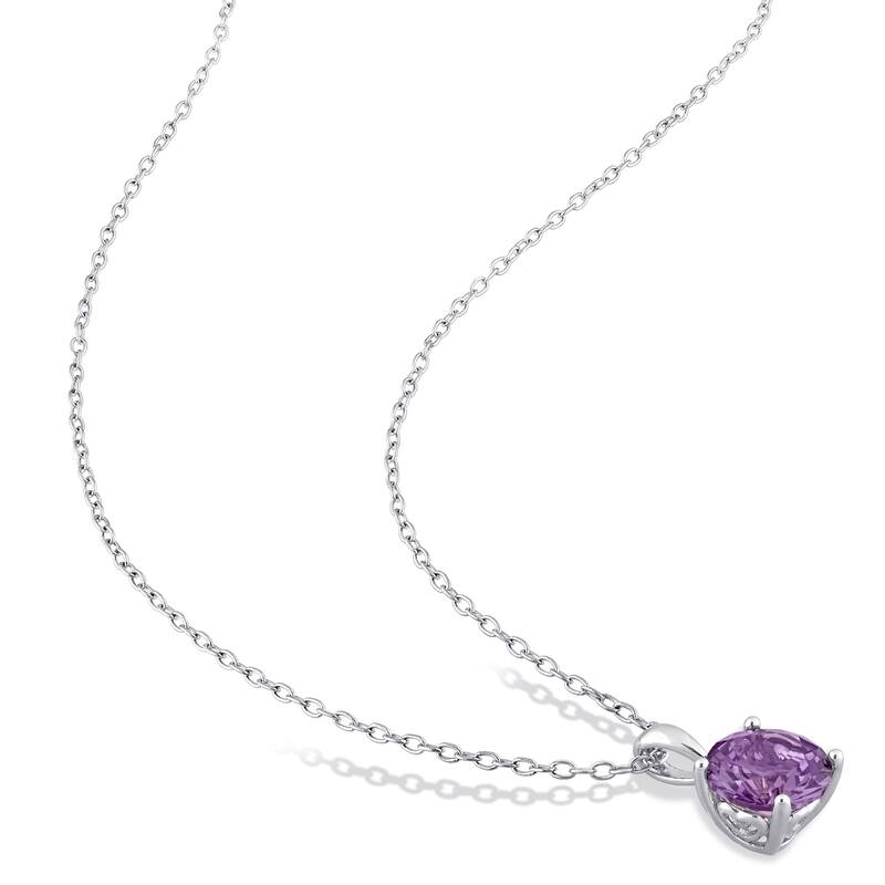 Miadora 6 7/8ct TGW Simulated Alexandrite Set With Chain in Sterling Silver