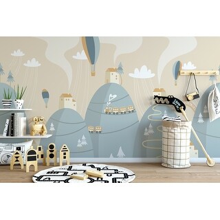 Soft Hot Air Balloons Little Homes Kids Textile Wallpaper Overstock 31419726