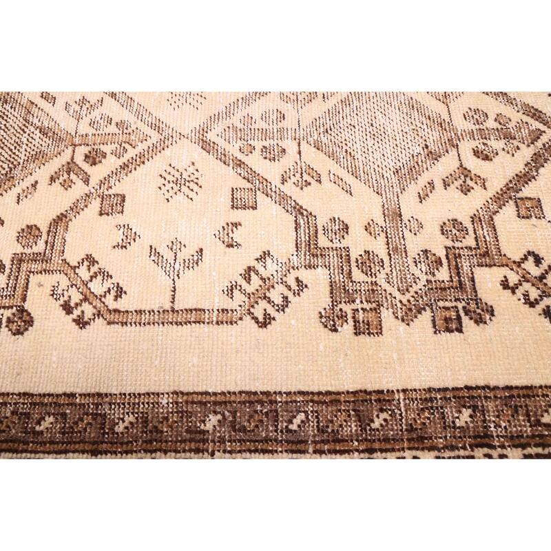 ECARPETGALLERY Hand-knotted Antalya Vintage Cream Wool Rug - 2'10 x 11'5