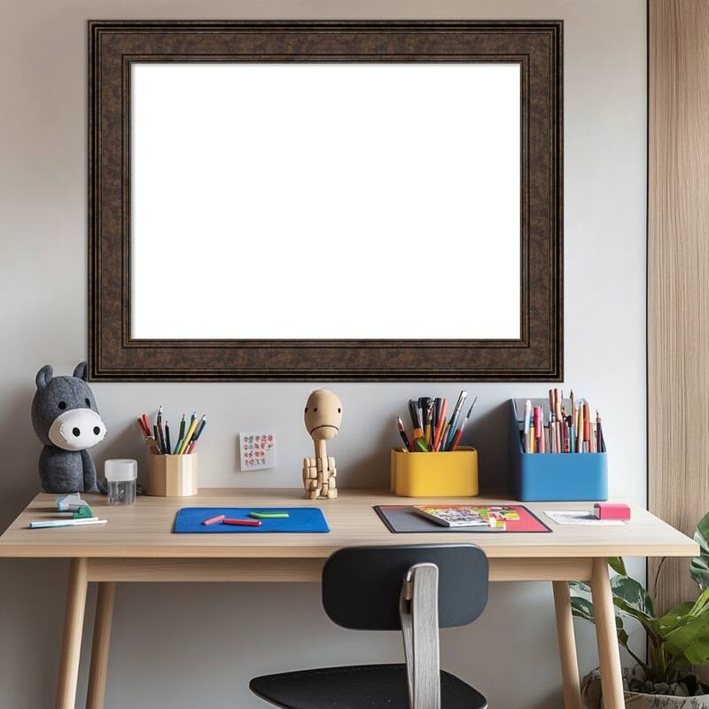 Amanti Art Ridge Black Framed Dry Erase Magnetic Board