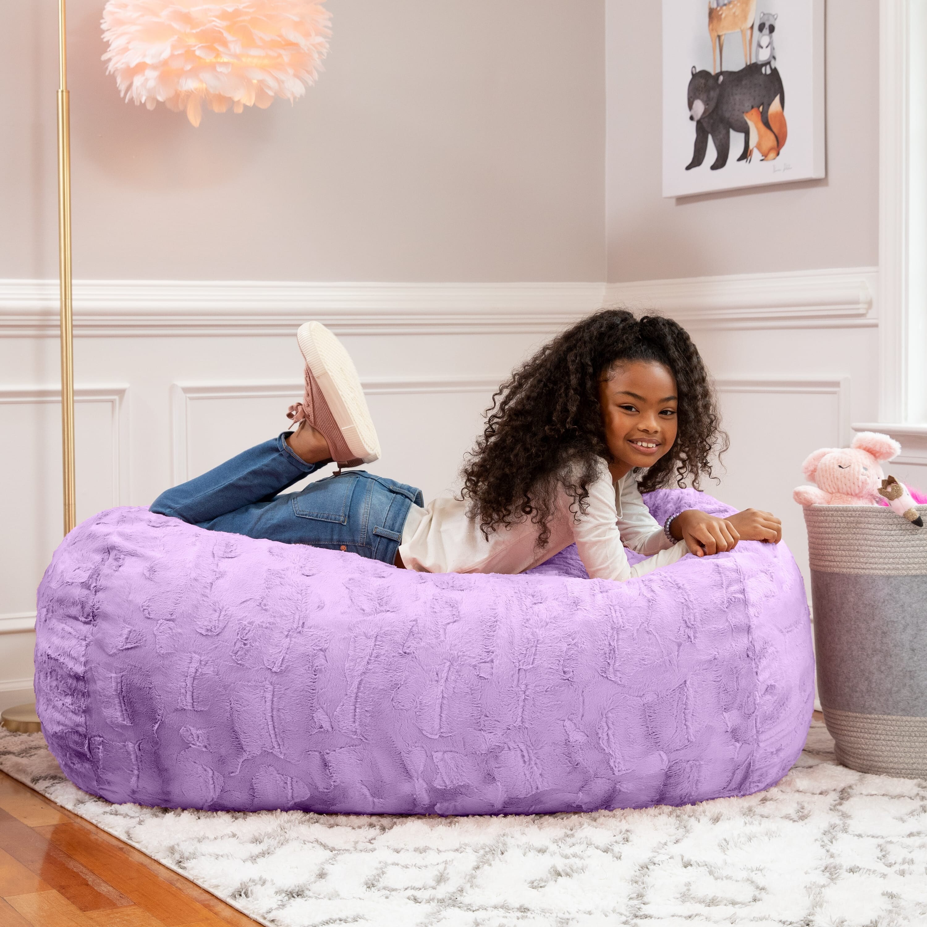 Jaxx 4 Foot Saxx Bean Bag Sofa for Kids Teens and Young Adults Faux Fur Bed Bath Beyond 34931720