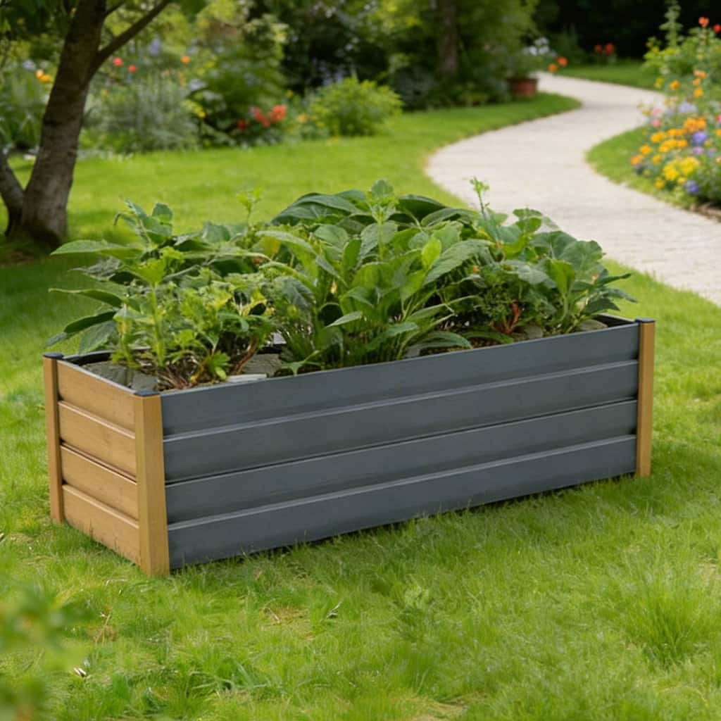 78.74" Durable Steel Planting Bed, Raised Garden Bed for Gardens, Vegetables, Herbs & Flowers - N/A