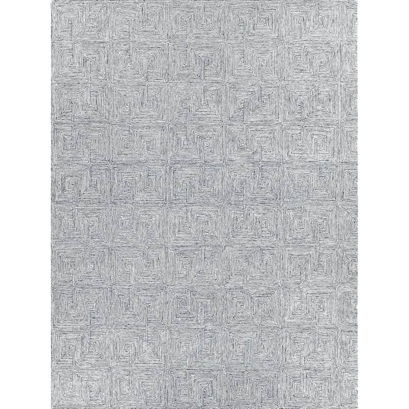 EXQUISITE RUGS Caprice Hand-tufted New Zealand Wool Blue/Ivory Area Rug.
