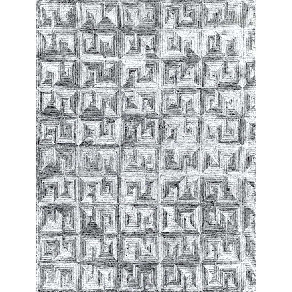 EXQUISITE RUGS Caprice Hand-tufted New Zealand Wool Blue/Ivory Area Rug.