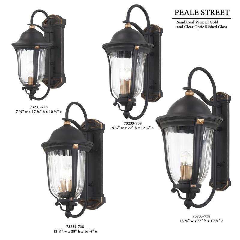 The Great Outdoors Peale Street 4 Light 28" Tall Outdoor Wall Sconce