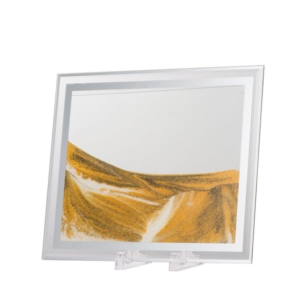 11.75" Yellow and Gray Large Moving Sand Table Art - N/A