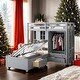 preview thumbnail 12 of 20, Elegant Twin Bunk Bed with Drawers, Wardrobe, Spacious Storage Shelves and Hydraulic Bed, Mart Hydraulic Lift