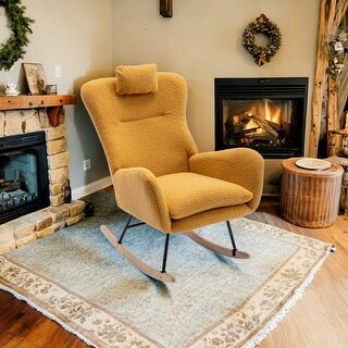 Rocking Chair Teddy Velvet Fabric Rocking Chair - Bed Bath & Beyond ...