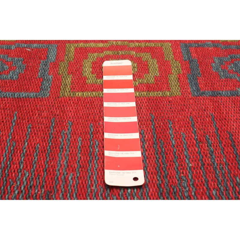 ECARPETGALLERY Flat-Weave Ankara FW Red Wool Kilim - 5'3 x 7'7