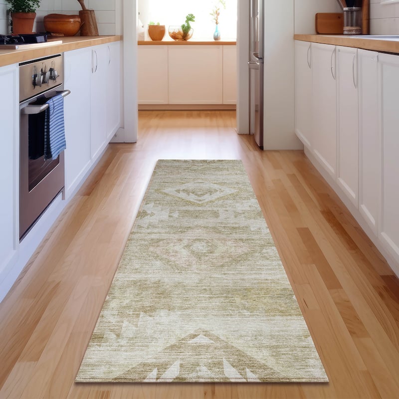 Premium Washable Super Soft Tribal Boho Mayfield Rug - Taupe - 2' 3" x 7' 6" - Runner