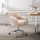 preview thumbnail 8 of 9, Amber Faux Fur Pink Office Chair