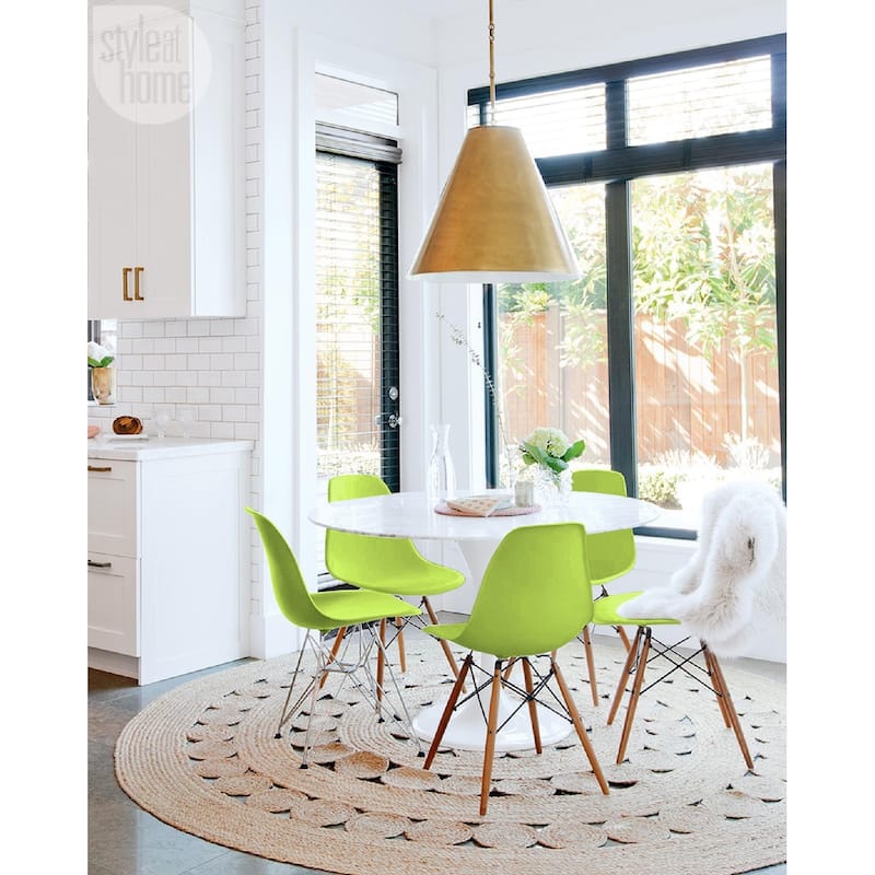 Molded Dining Side Chairs For Kitchen Eiffel Metal Legs Design Bedroom Waiting Room (Set of 4)