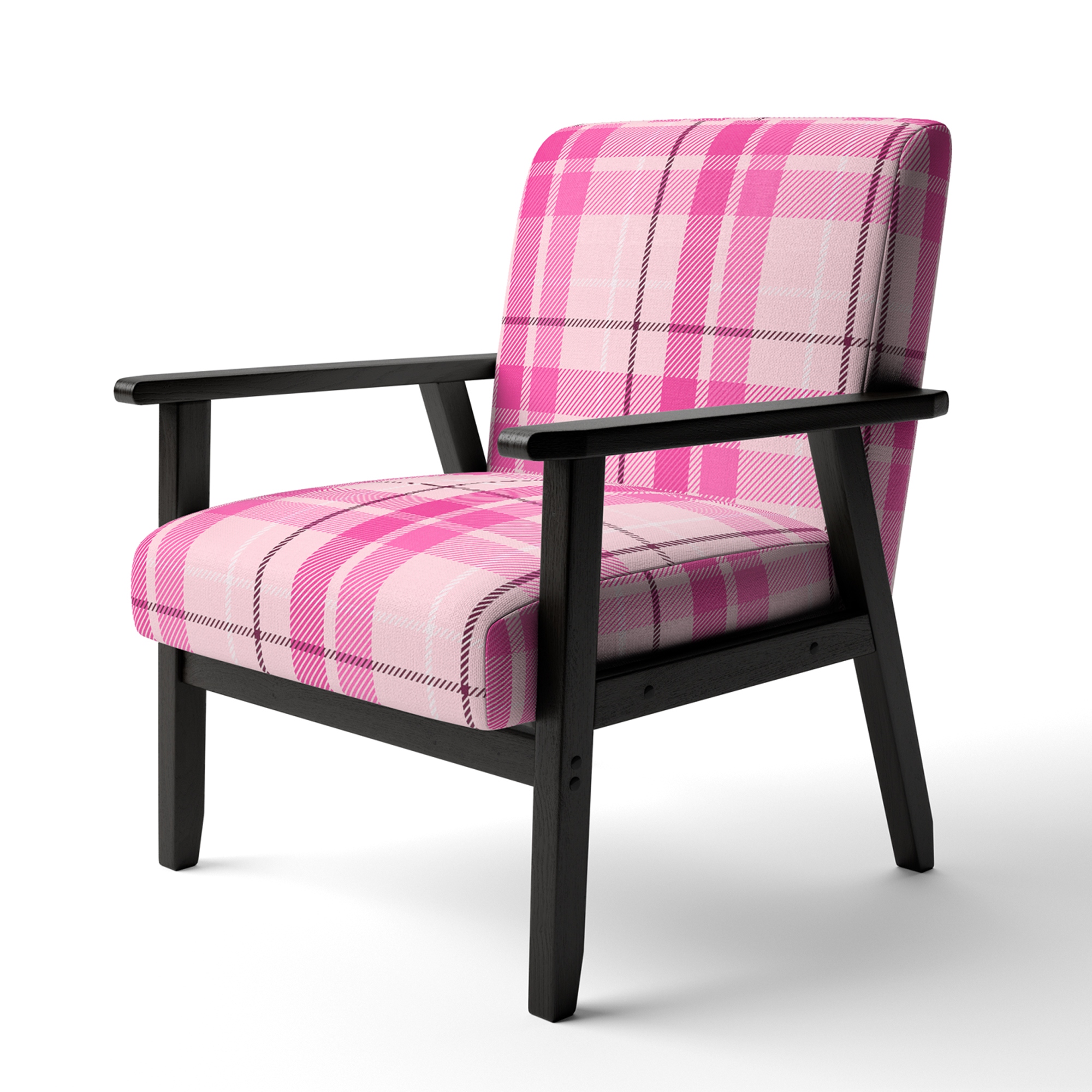 Pink sales tartan chair