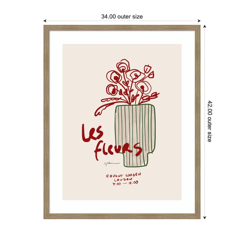 Kate and Laurel Les Fleurs by Gabrielly Guedes Framed Wall Art Print