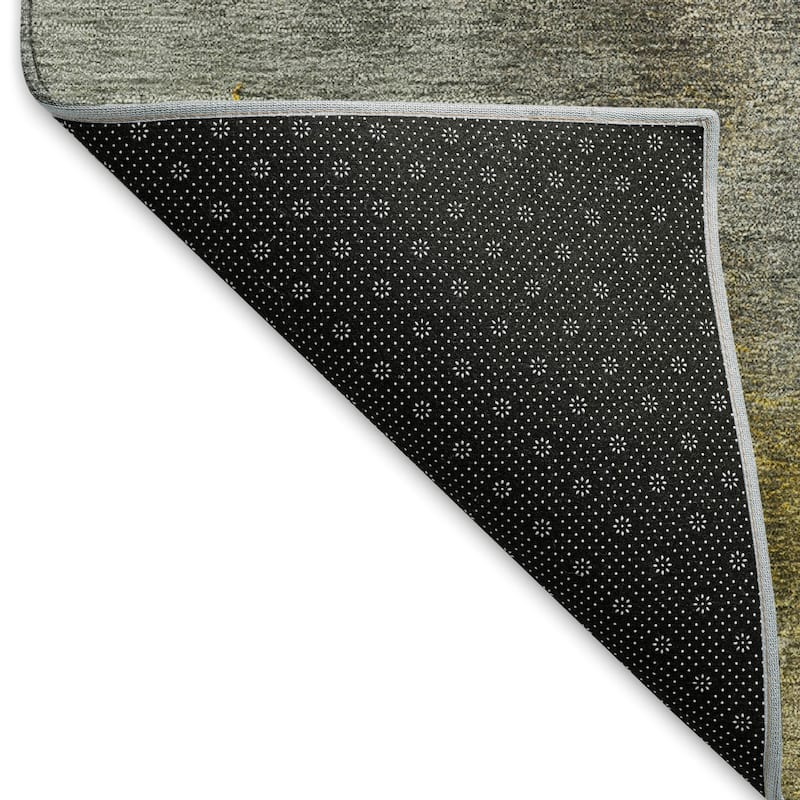 Machine Washable Indoor/ Outdoor Abstract Watercolor Chantille Rug