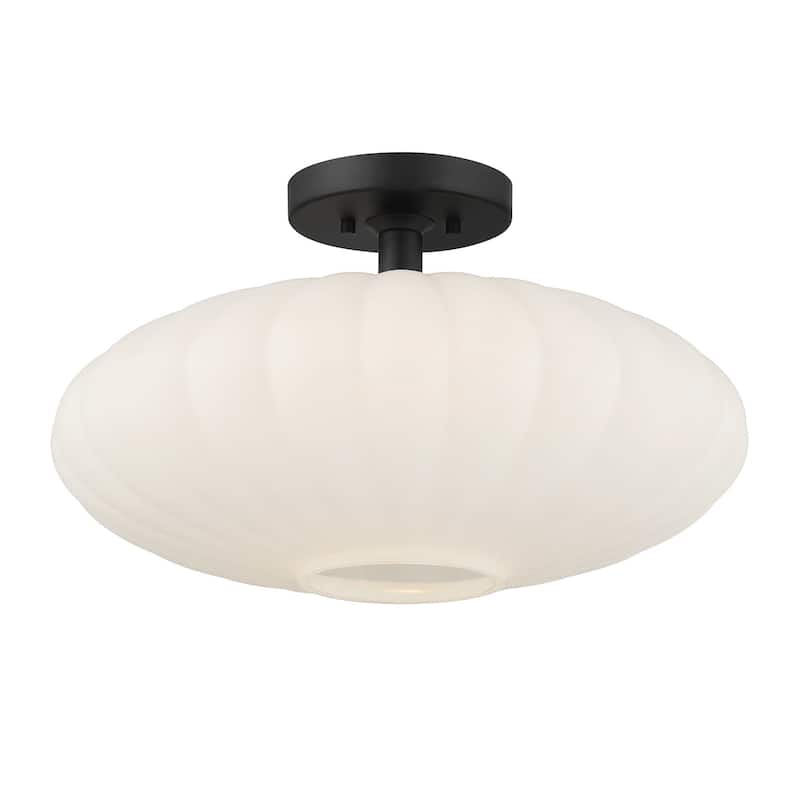 Bellevue SHCF60486 18" Wide Semi-Flush Ceiling Fixture with Strié