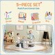 preview thumbnail 5 of 5, 5-Piece Kids Table and Chair Set with Built-in Storage for Art Supplies, Toys, and Books, for Toddlers Ages 3-8